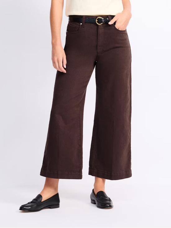 PAIGE Denim - PAIGE Anessa High Rise Wide Leg Ankle Jeans Size 30 Chocolate Brown NWT